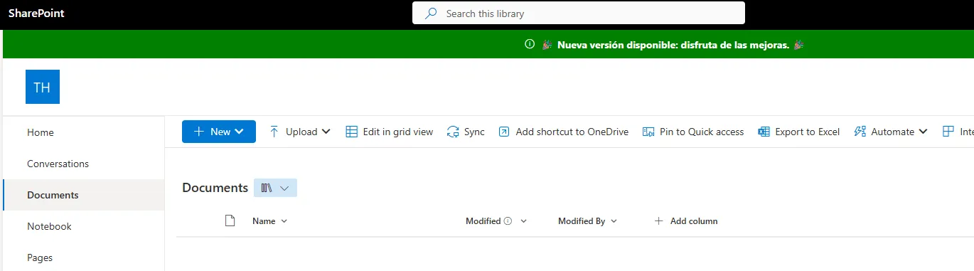 Banner de alerta en SharePoint con mensajes enriquecidos con emoji
